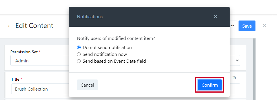 confirm notifications.