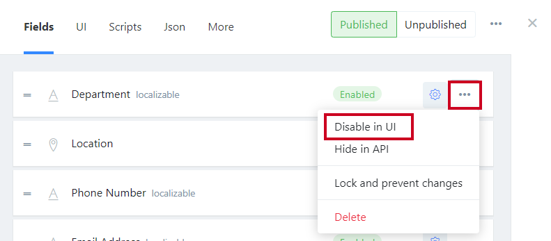 disable in UI selected under Actions drop-down.