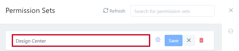 Permission Sets Name Field.
