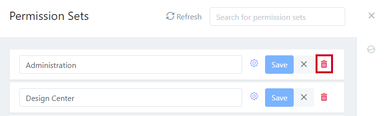 Trash Can icon next to permission.