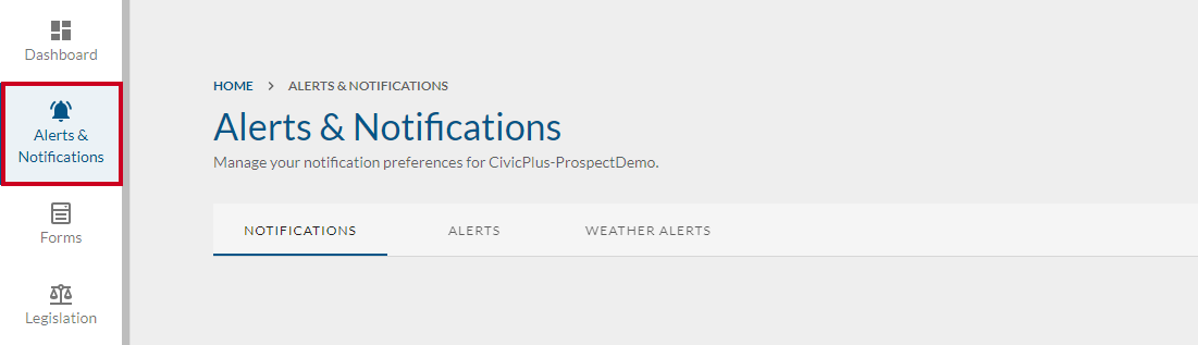 Portal Notifications tab.