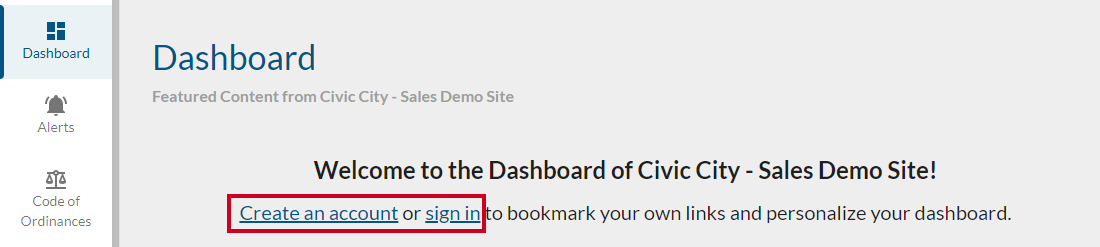 Portal Dashboard Sign In link.