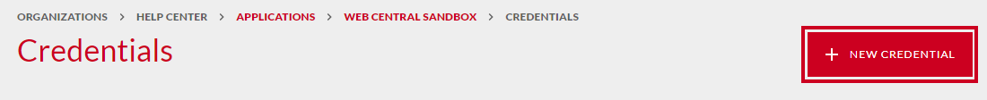 new credential button.