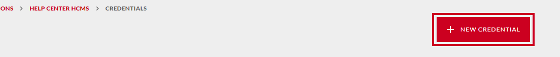New Credentials button.