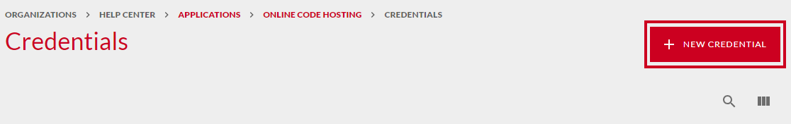 New Credential button.