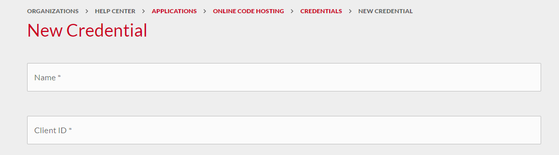 Name and Client ID Fields.