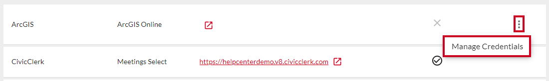 Manage Credentials.