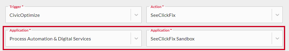 Applications dropdowns.