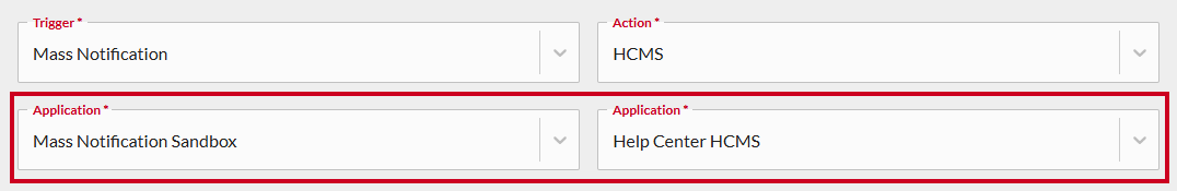 Applications dropdowns.