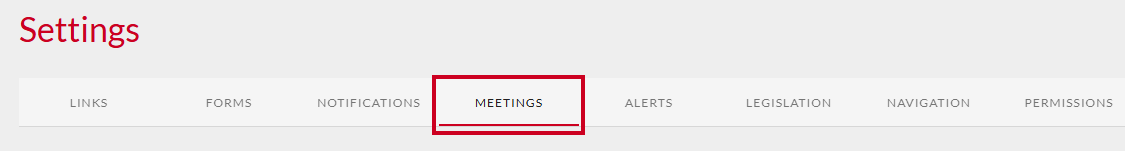Meetings tab.
