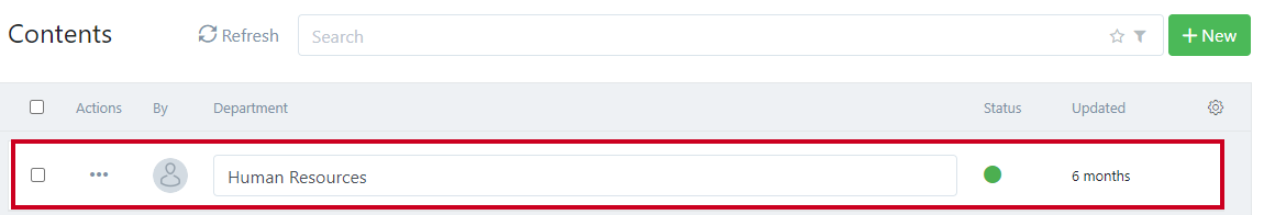 Select content item.