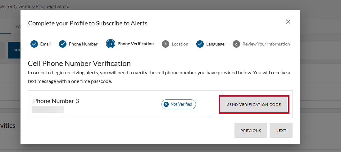 Send verification code.