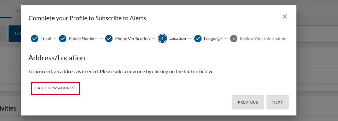 Add new address.