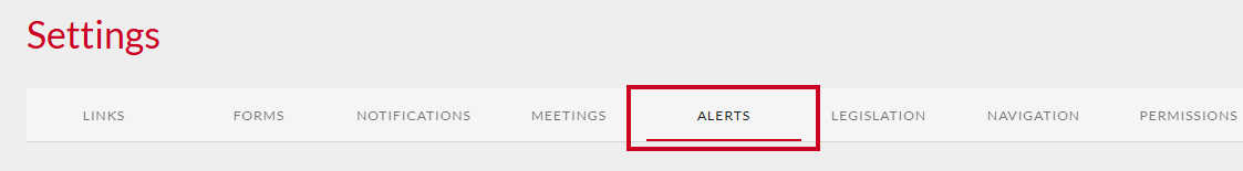 Alerts tabs.