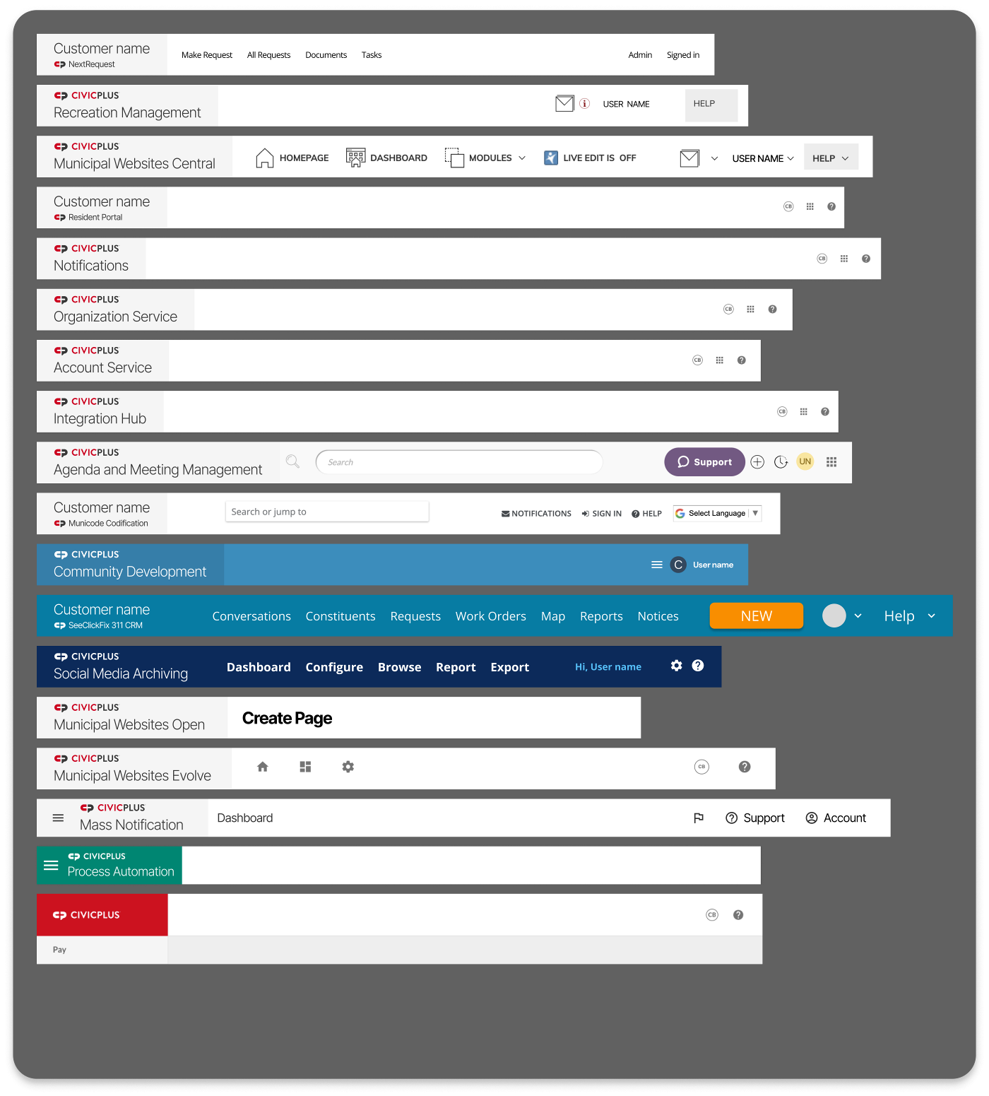 18 examples of the new application headers.