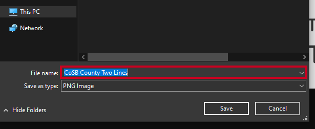 File name field.