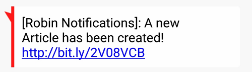 SMS text Notification example.