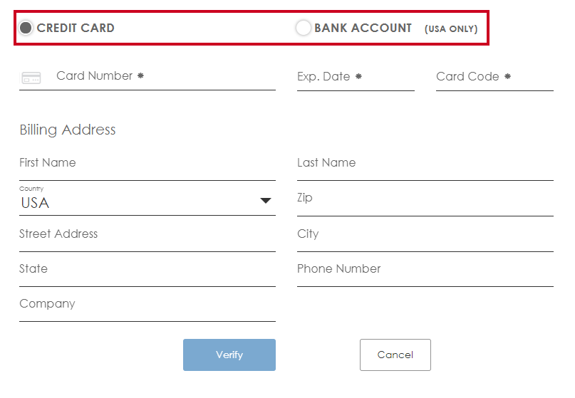credit card or bank account.