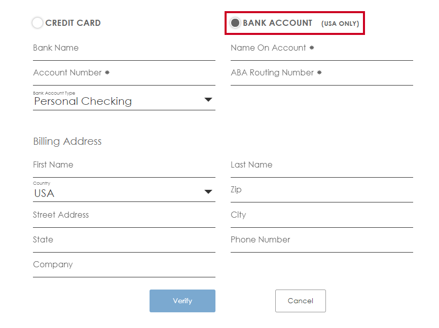 card on file authorize.net bank account.