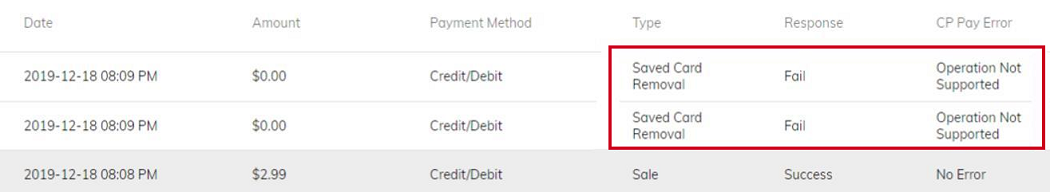 cards on file payment error.