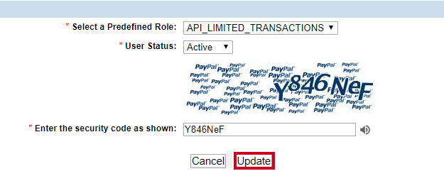 Update button.