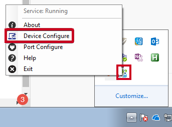 device configure option.
