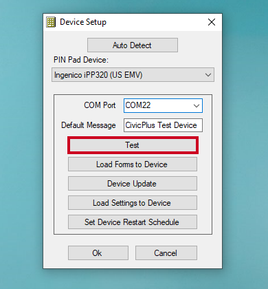 test button.