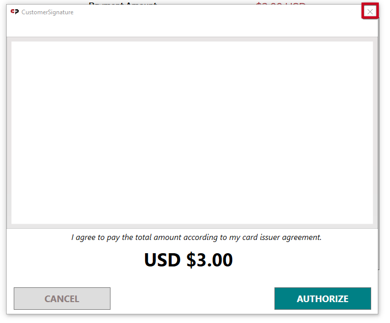 X out of signature.