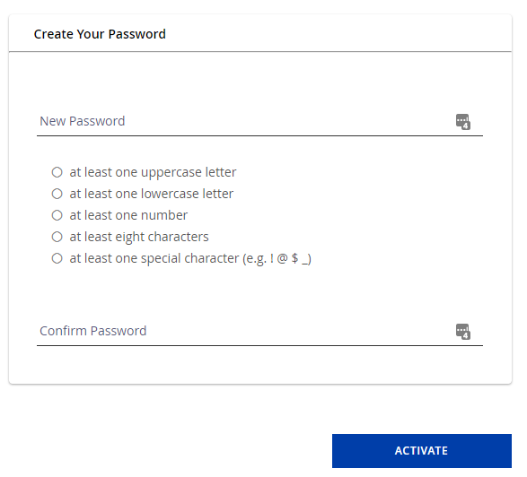 Authorize Create Password
