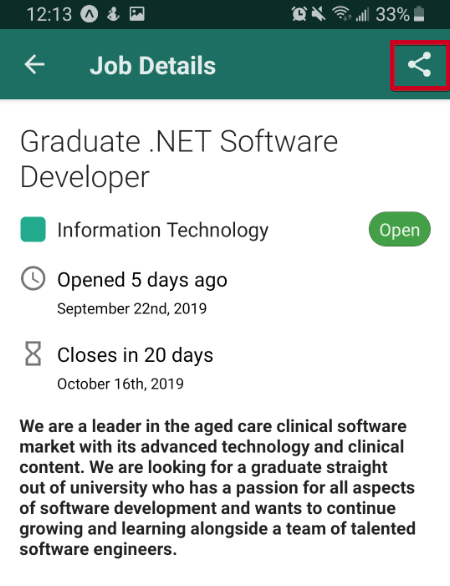 Jobs Share icon.