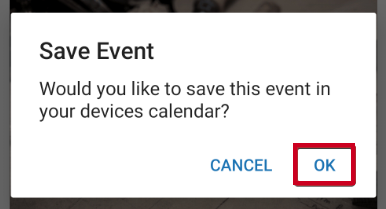 OK button in pop-up window.