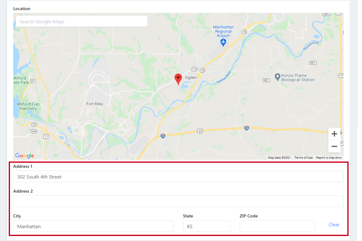 Add address with map.