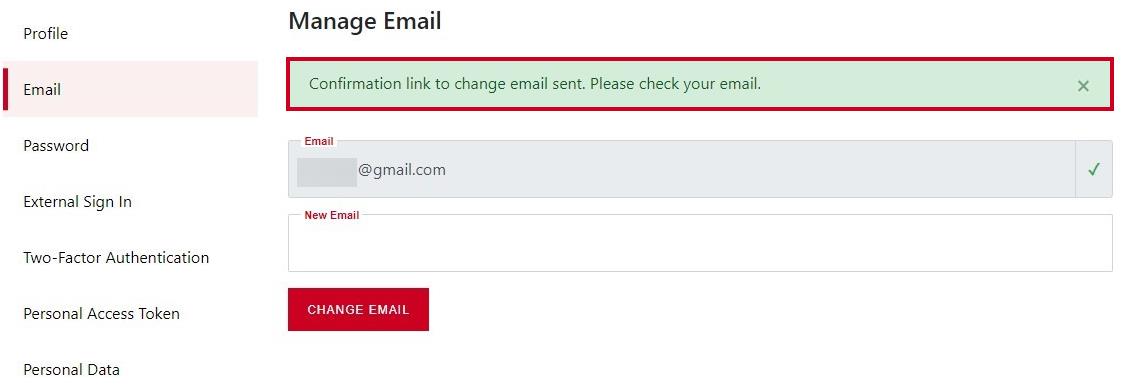 confirmation email change