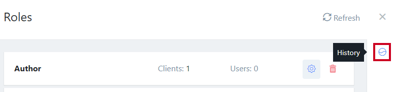 Circle with wavy line icon in right panel of roles screen.