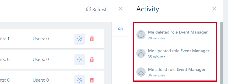Activity list.