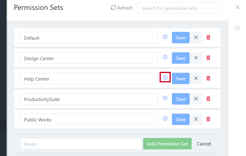 Permission Set Gear icon.