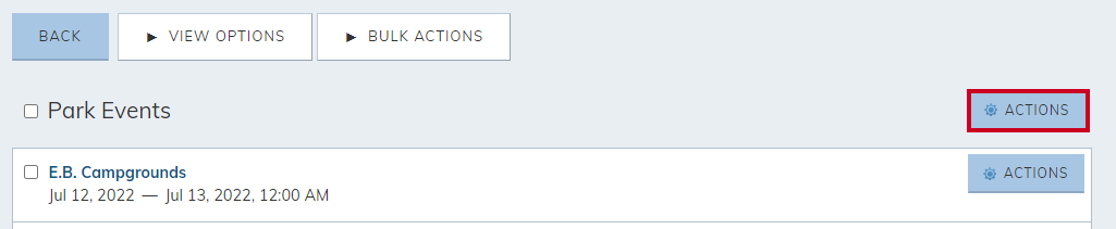 Actions button.