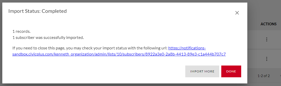 Import status information.
