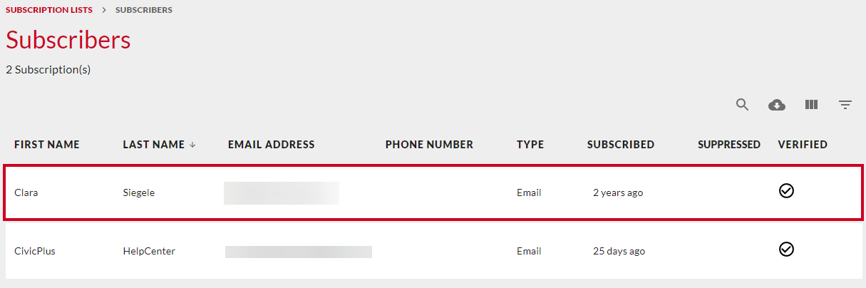 Select subscriber.