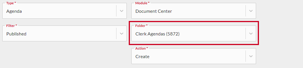 Folder field.