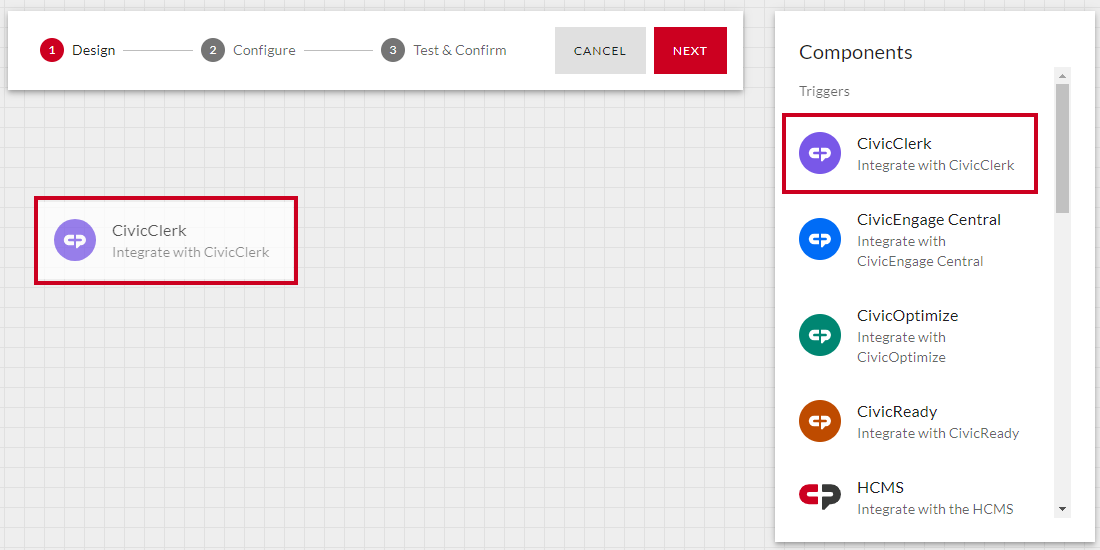 Select components.