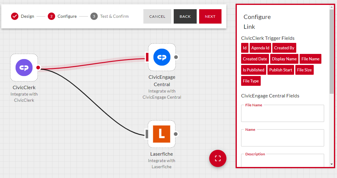 Configure link.