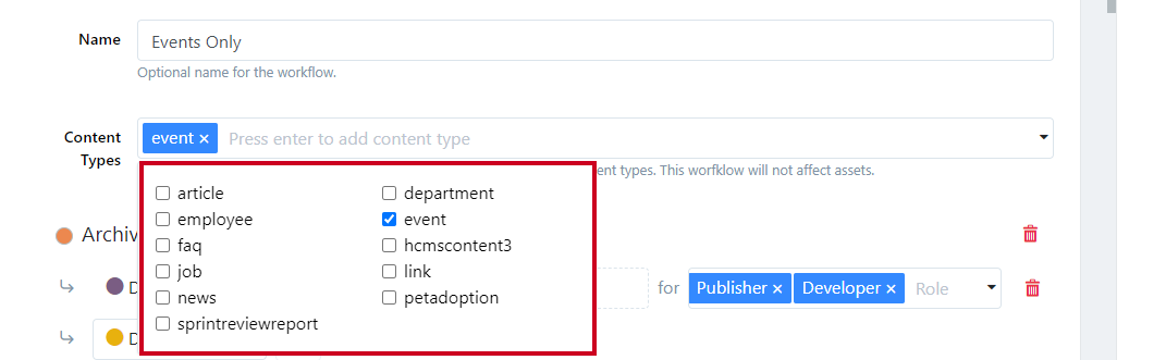 select content type