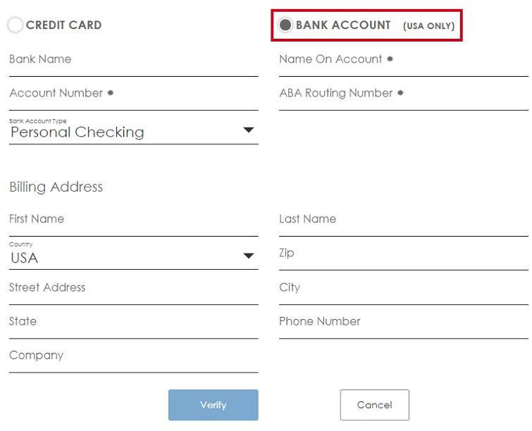 authorize.net bank account