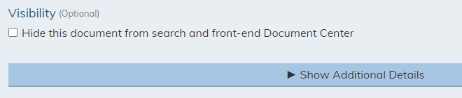 Visibility field in document center.
