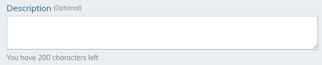 Description field in document center.