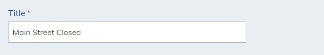 Title field in news flash.