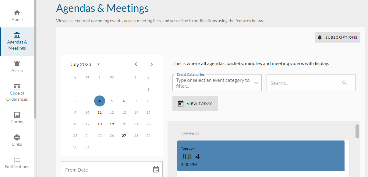 agendas and meetings product embed.