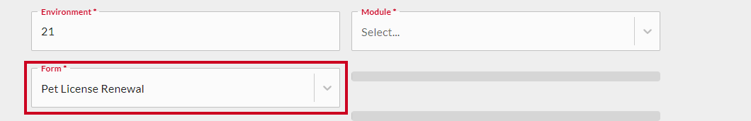 Form dropdown.