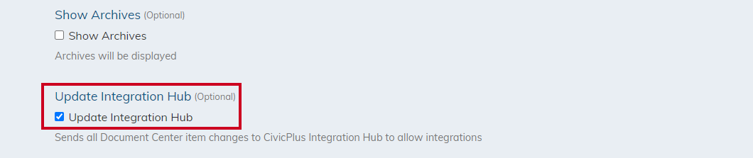 update integration hub